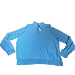 New Vineyard Vines Shep & Ian Sweater Mens Large Blue Cotton 1/4 Zip Pullover